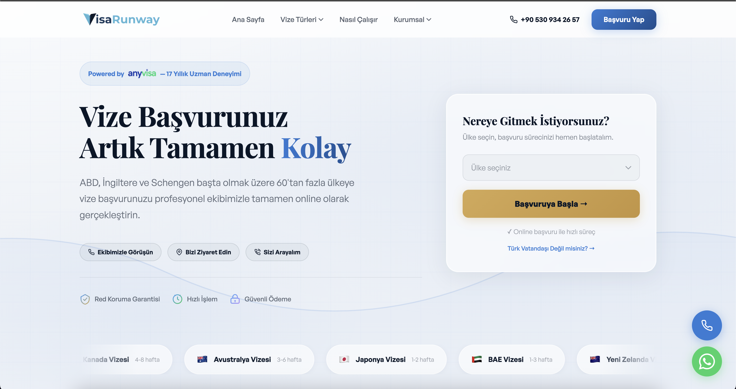 Visarunway platform screenshot